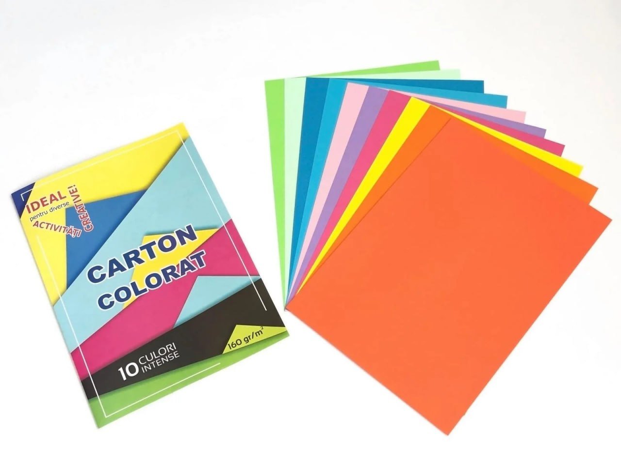 Carton colorat pentru creatie BV, A4, dublu, 10 foi