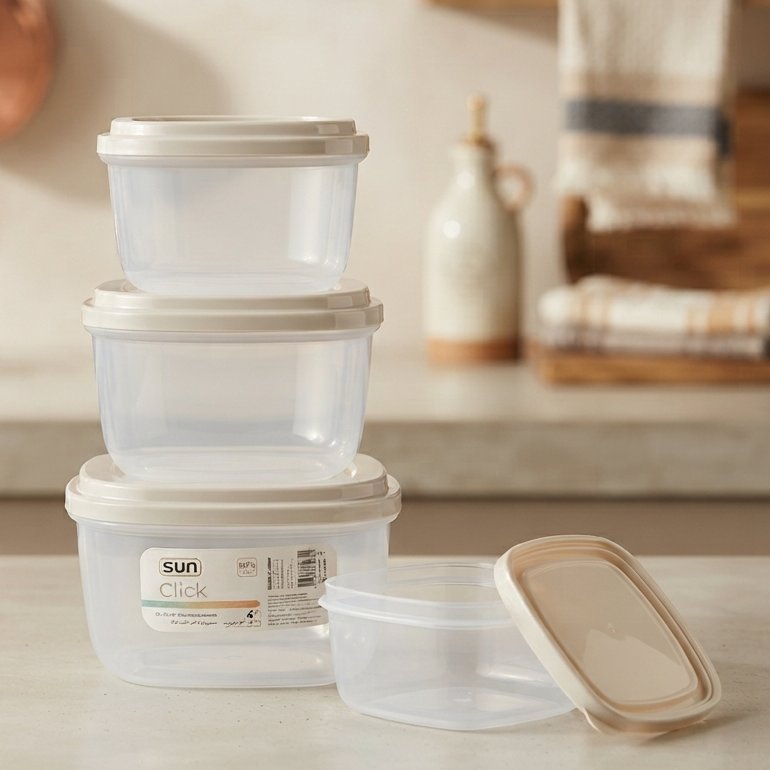 Sunplast set 4 caserole alimentare, Click