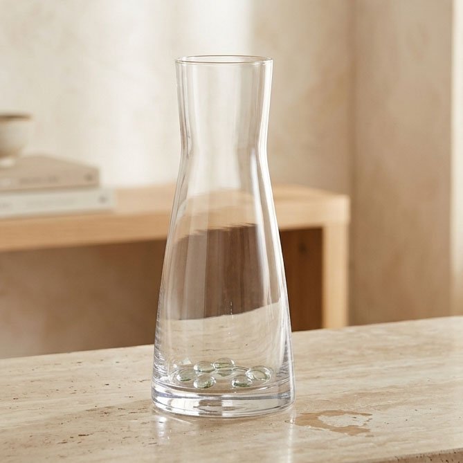 Vaza din sticla pentru flori, transparenta, 26cm
