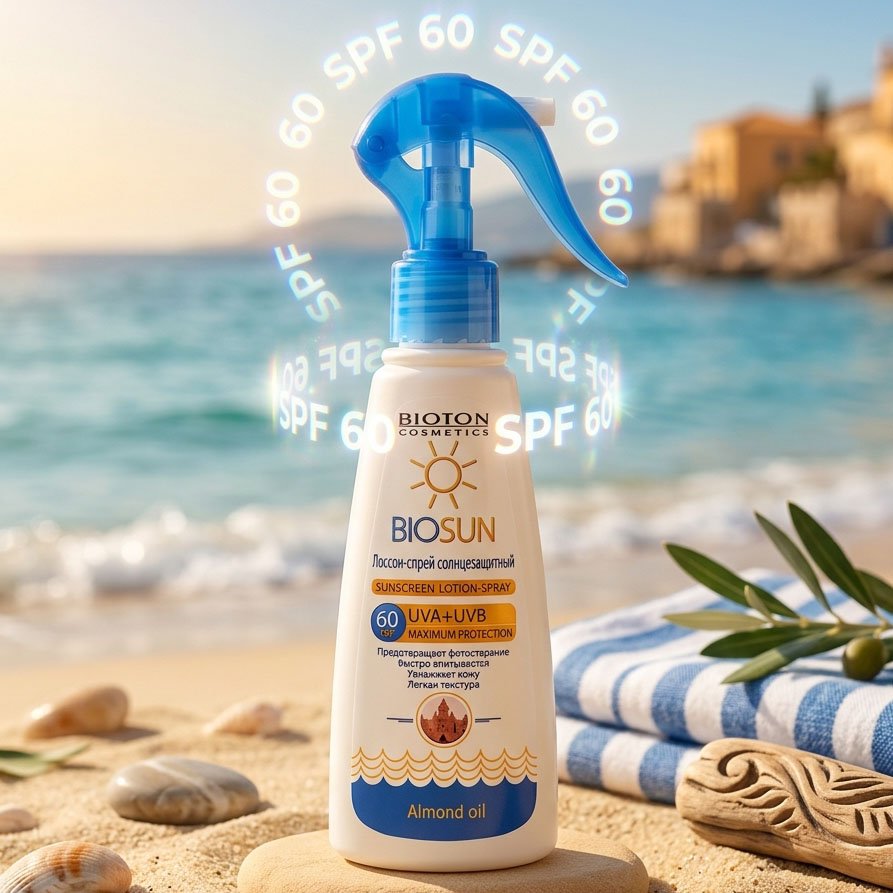 Spray de protectie solara SPF 60 BIOSUN de la Bioton, 150 ml