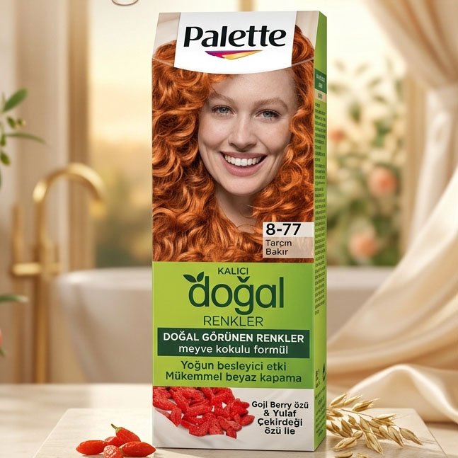 Vopsea pentru par fara amoniac PALETTE, 8.77, Cinnamon Copper (cupru deschis)