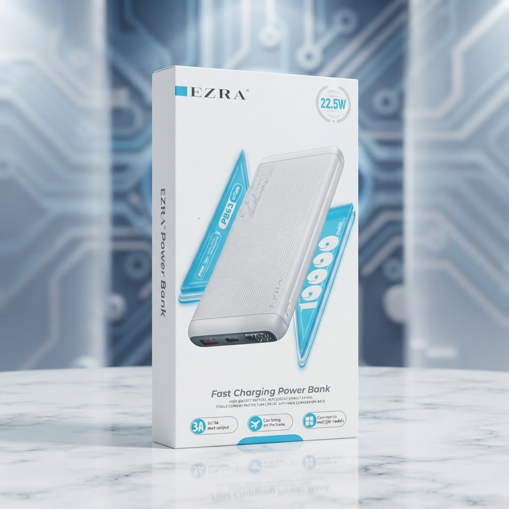 Power bank 10000 mAh, 22,5 W, EZRA PB63