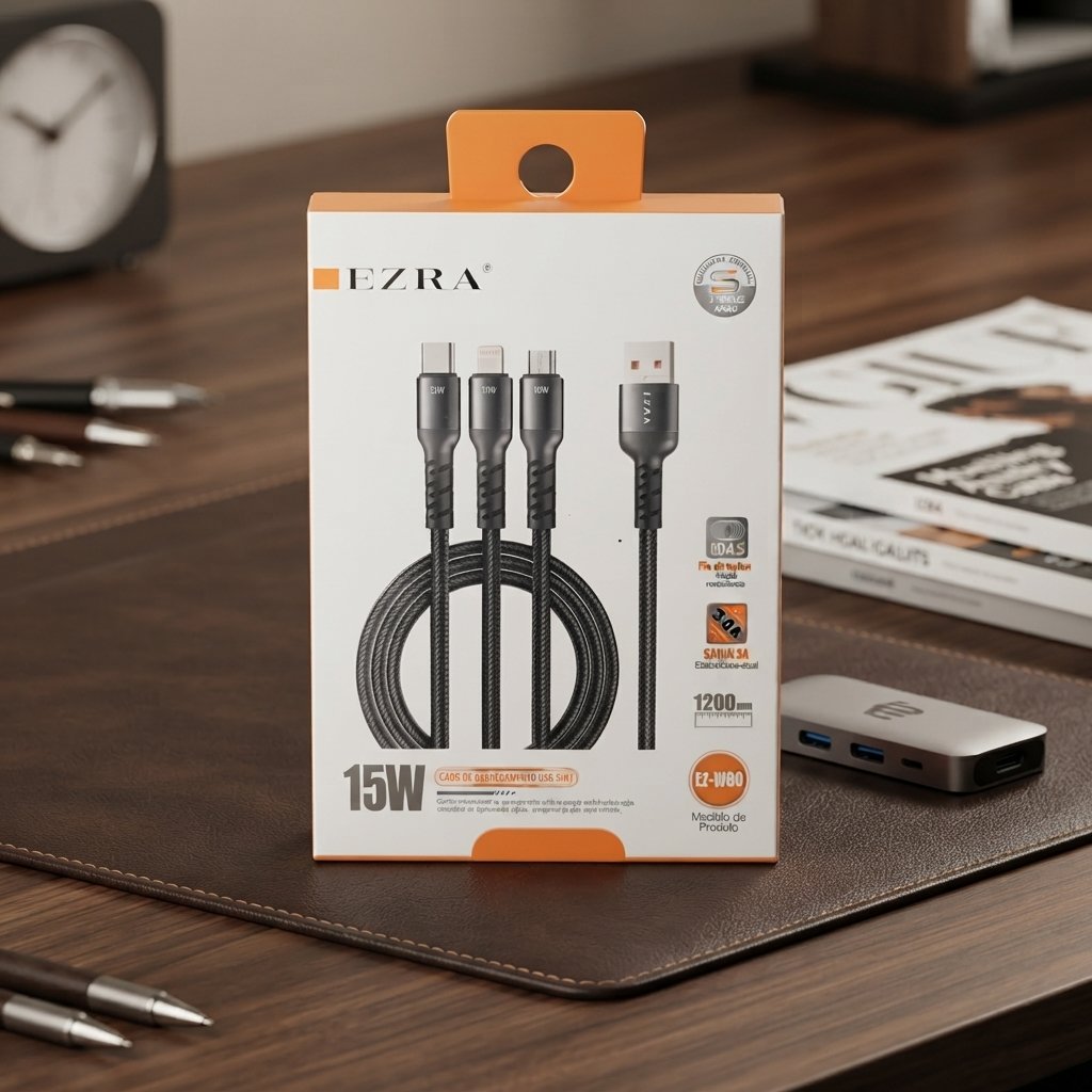 Cablu 3 in 1 USB EZRA, 1,2m, EZ-W80