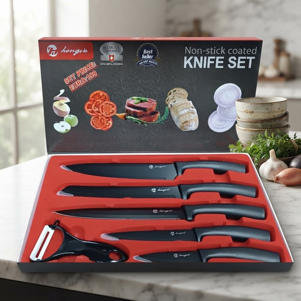 Set de cutite Hengis, 6 piese Black
