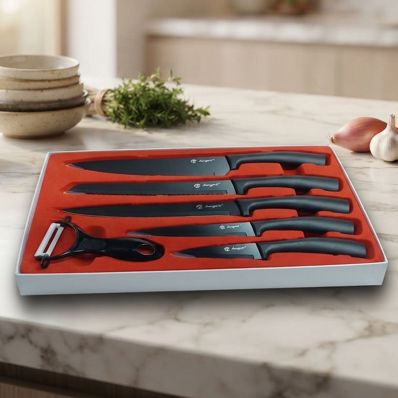 Set de cutite Hengis, 6 piese Black