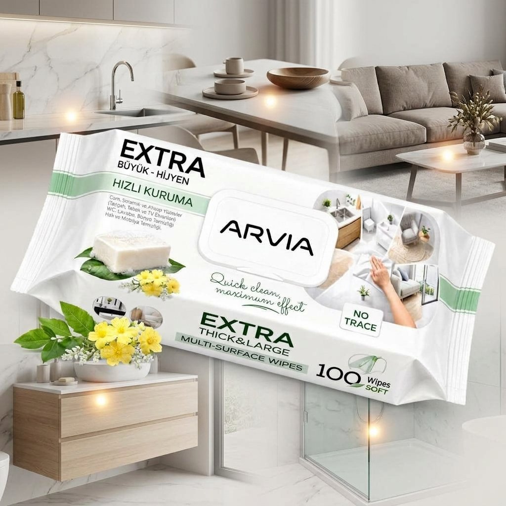 Arvia servetele umede pentru curatare, universale, 100 buc