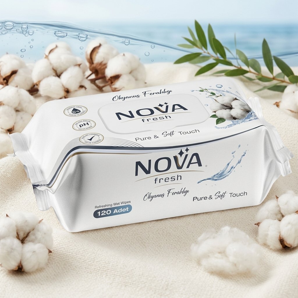 Servetele umede NOVA Fresh,Okyanus, 120 buc