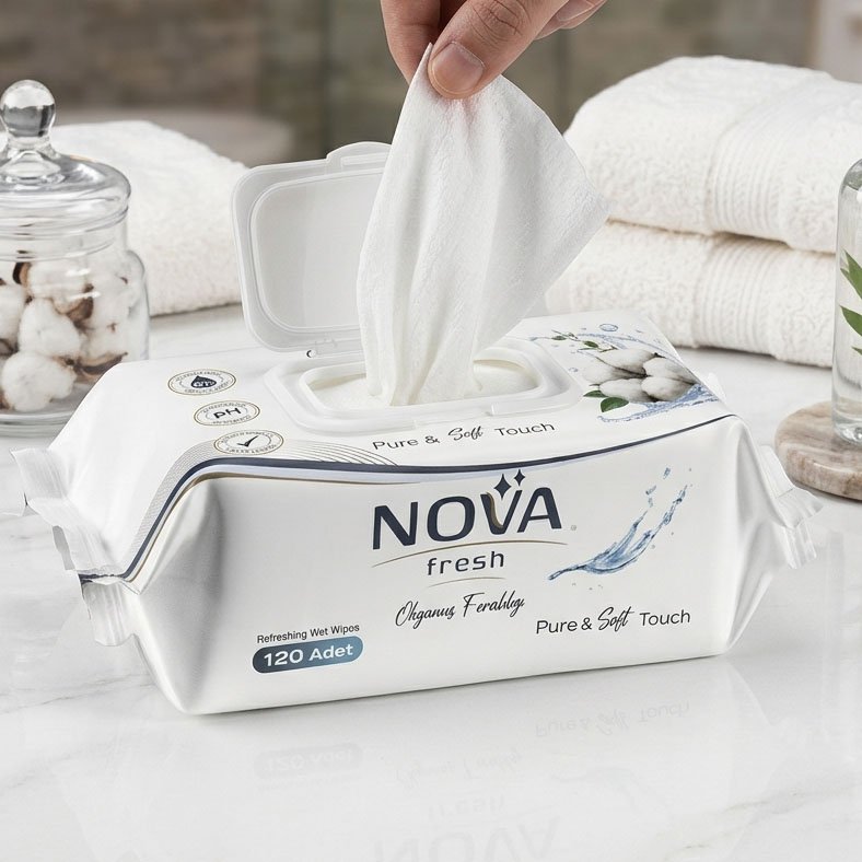 Servetele umede NOVA Fresh,Okyanus, 120 buc
